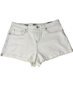 Wild Fable High-Rise Womens Shorts 14 Off White Cotton Blend Rolled Cuff